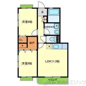 パルモア茨木(2LDK/3階)の間取り写真