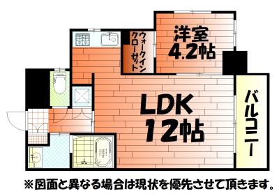 ERDE三萩野 エルデミハギノ(1LDK/7階)の間取り写真