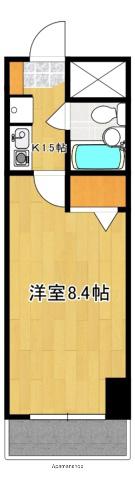 ライオンズマンション甲府中央(1K/3階)の間取り写真