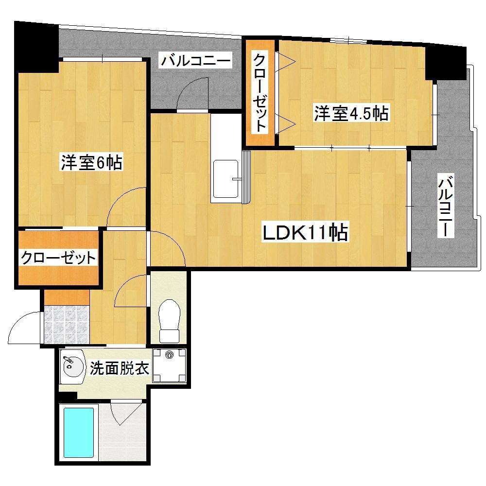 フレアステージ柳(2LDK/8階)の間取り写真