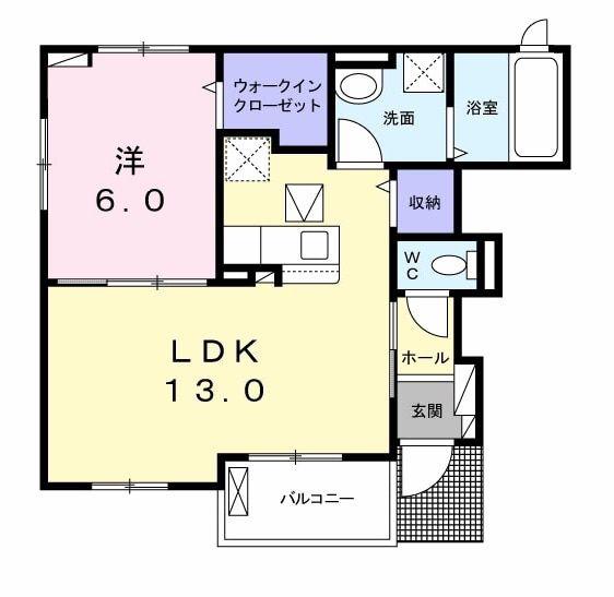 ニューグレースIV(1LDK/1階)の間取り写真