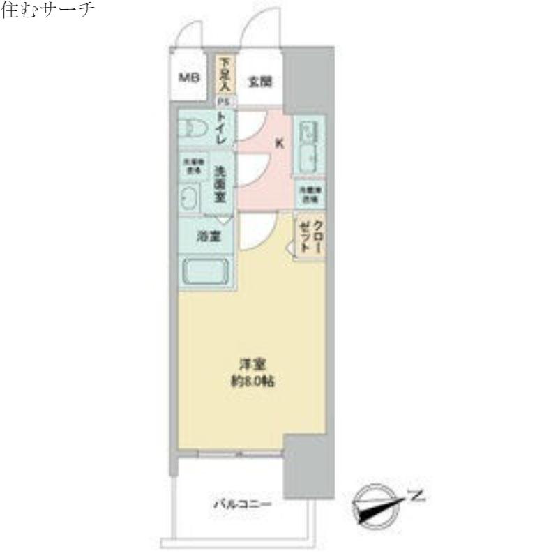 S―RESIDENCE四日市元町(1K/5階)の間取り写真