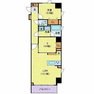 レーヴ半蔵門(1SLDK/3階)の間取り写真