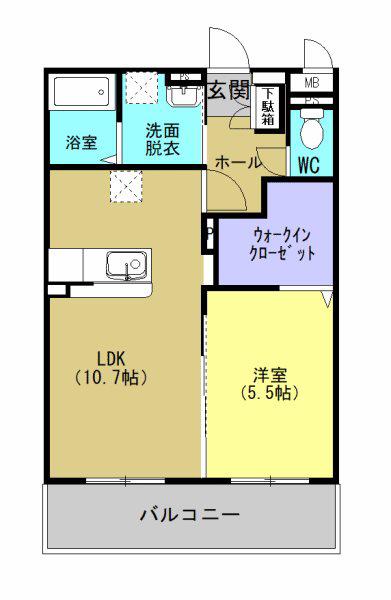 RISECASA(1LDK/2階)の間取り写真