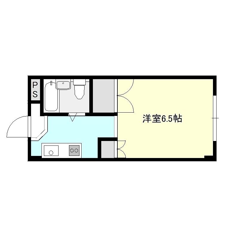 マンションササキ(1K/2階)の間取り写真