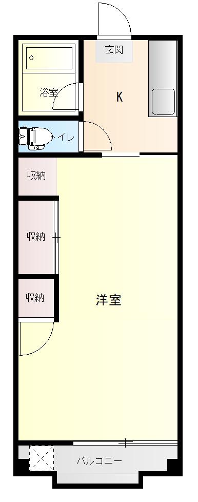 中沢ハイツ(1K/2階)の間取り写真