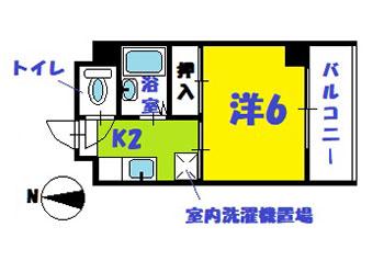 サンブレスト(1K/2階)の間取り写真