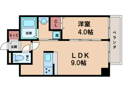 ZIOVIII清水丘(1LDK/5階)の間取り写真