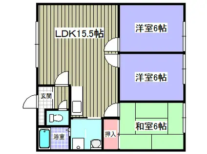 リヴィエール412A(3LDK/1階)の間取り写真