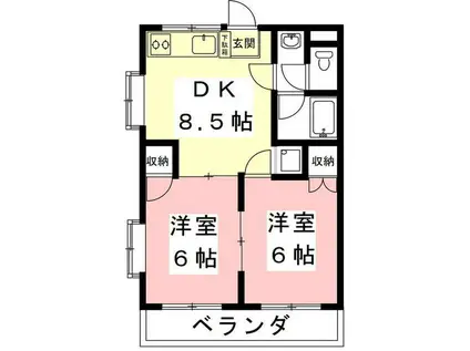メゾン新明(2DK/3階)の間取り写真