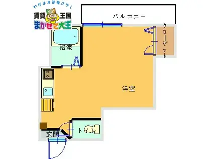MIZUASHIビル(ワンルーム/4階)の間取り写真