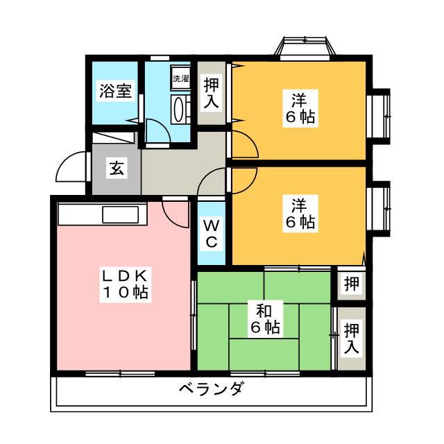 サクセス(3LDK/3階)の間取り写真