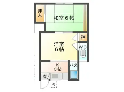 中村アパート(2K/2階)の間取り写真