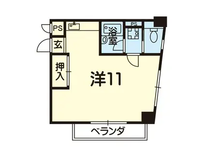 池田第二ビル(ワンルーム/2階)の間取り写真