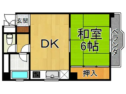 瑞ヶ丘マンション(1DK/3階)の間取り写真
