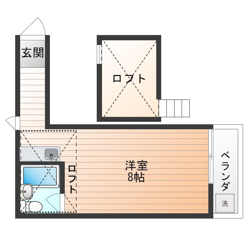 ひかりハイツ(ワンルーム/1階)の間取り写真