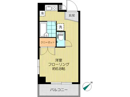 T・Kビル(ワンルーム/4階)の間取り写真