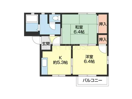 フレグランス今吉(2K/2階)の間取り写真