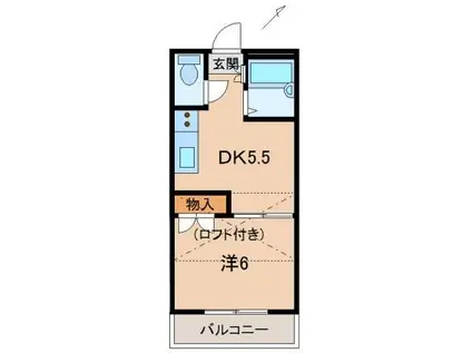 西庄第3マンション(1DK/2階)の間取り写真