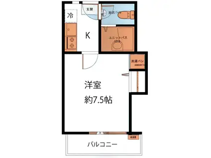 HIKARISOU(1K/2階)の間取り写真