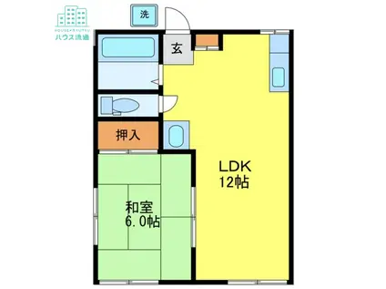 岡村アパート(1LDK/1階)の間取り写真