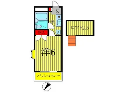 スカイメゾン新松戸(1K/1階)の間取り写真