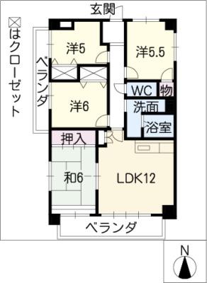 ヴィアーレマルフク南館(4LDK/11階)の間取り写真