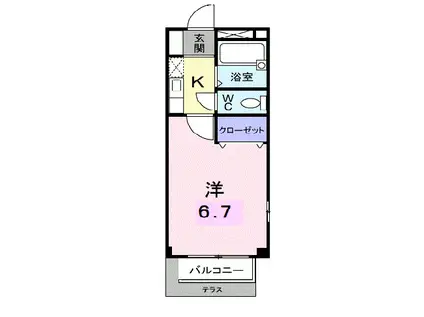 サンミュール木太(1K/1階)の間取り写真