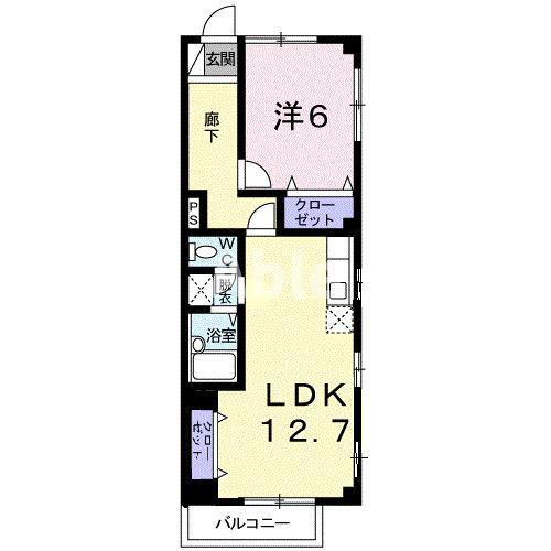 ANNEX-M(1LDK/2階)の間取り写真