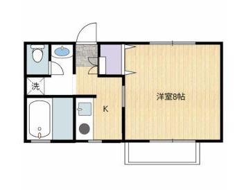 ドミール小野(1K/1階)の間取り写真