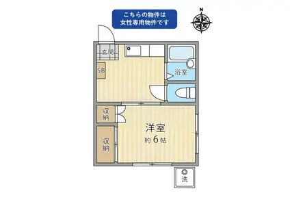 コーポイズミ(1K/1階)の間取り写真