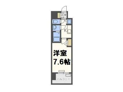 プレサンス松屋町駅前デュオ(1K/11階)の間取り写真