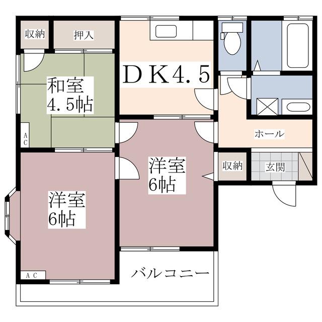 シティライフK&L(3DK/1階)の間取り写真