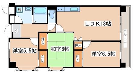 ベラヴィスタ垂水(3LDK/2階)の間取り写真