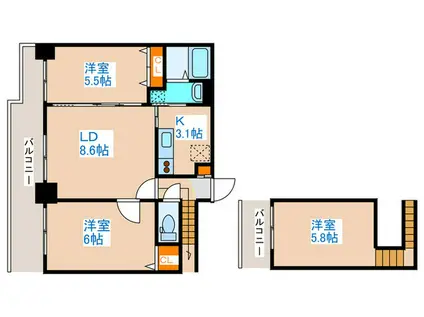 ブロックヒルズ(3LDK/10階)の間取り写真