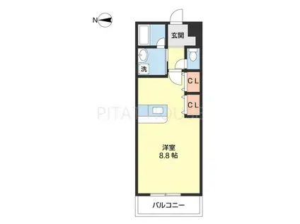 Mディアマンテ(ワンルーム/2階)の間取り写真