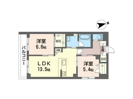 セント リビエ(2LDK/1階)の間取り写真