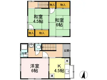 椿ハウス(3K/1階)の間取り写真