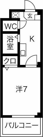 ハイツヤマオ(1K/3階)の間取り写真