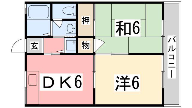 ハイツフローラ(2DK/2階)の間取り写真