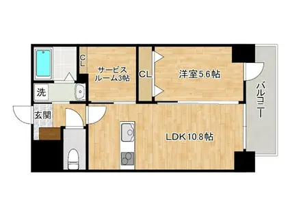 プレジデンスざ京(1SLDK/11階)の間取り写真