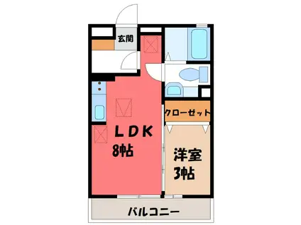 エクセルコート(1LDK/1階)の間取り写真