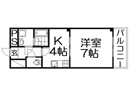 S.ステージ(1K/1階)の間取り写真
