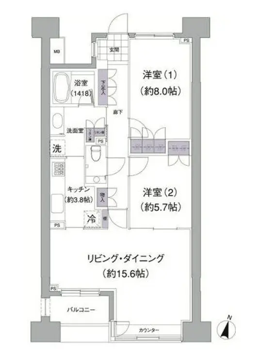 アビティ目黒 5階階 間取り