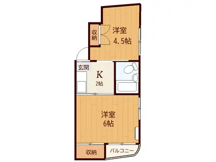 サンデービル(2K/3階)の間取り写真