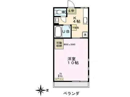 メリーアミーゴ(1K/1階)の間取り写真