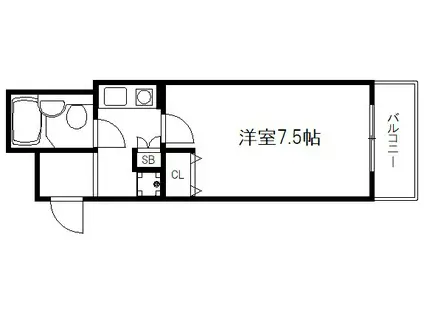 デトム・ワン西陣聚楽(1K/3階)の間取り写真