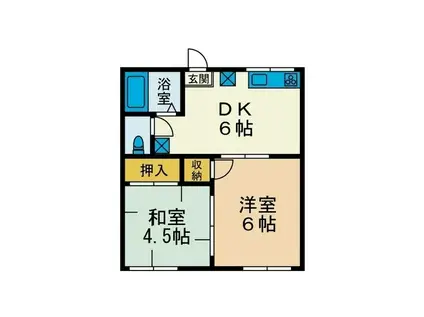 ハイツあけぼの(2DK/1階)の間取り写真