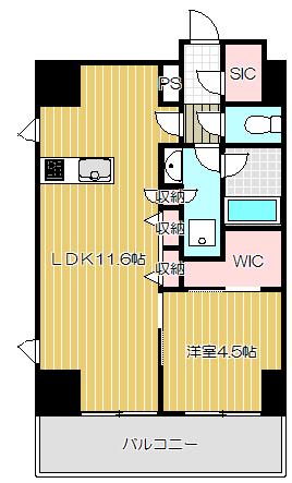 レジディア中延II(1LDK/13階)の間取り写真