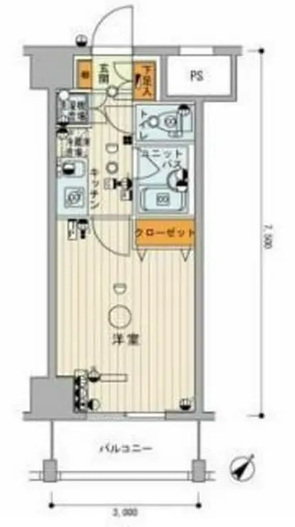 スカイコートお茶の水 3階階 間取り